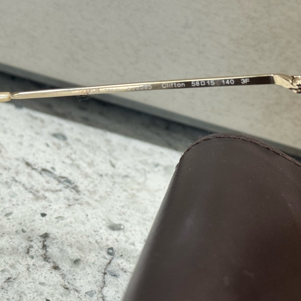 OLIVER PEOPLES Clifton 5035/85 Rectangle Sunglasses Gold Frame NEW AUTHENTIC - Picture 6 of 14